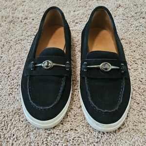 Coach Womens Corey Black Suede Slip On Sneakers Size 6